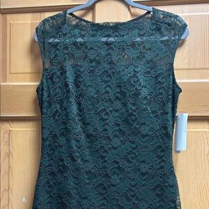 Lord & Taylor Green Lace Dress